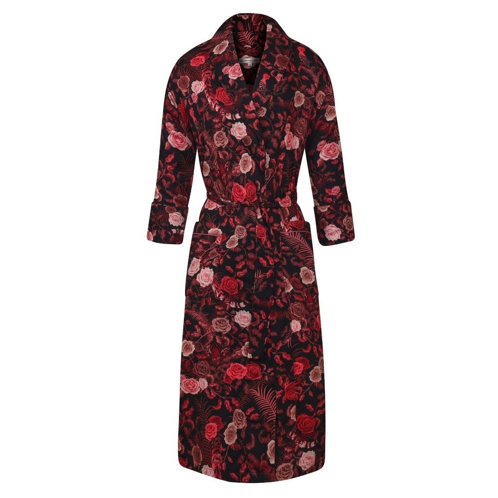 Lightweight Women's Dressing Gown front - Bengal Rose | Bown of London