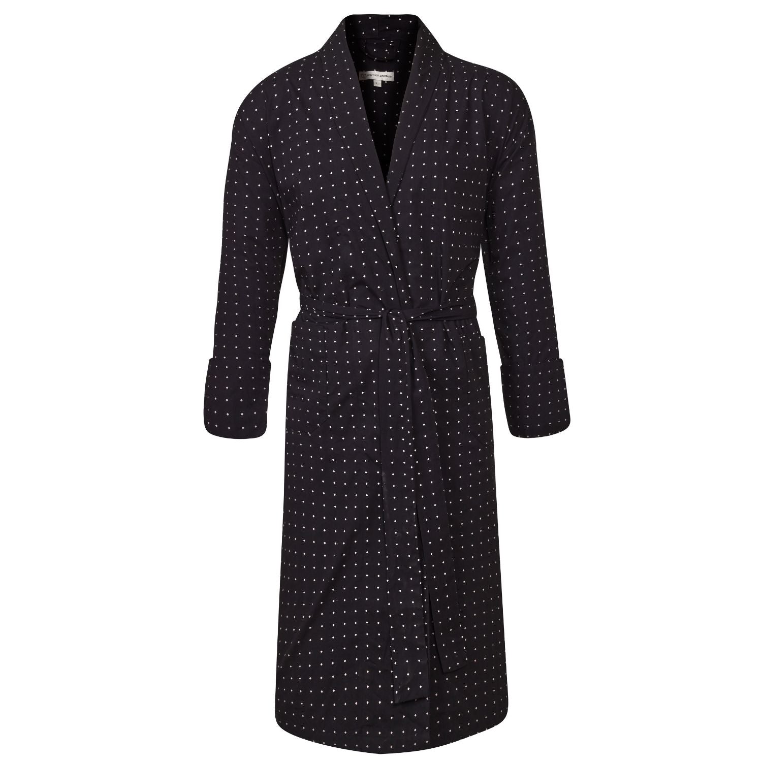 Lightweight Men's Dressing Gown front - Atlas Grey | Bown of London