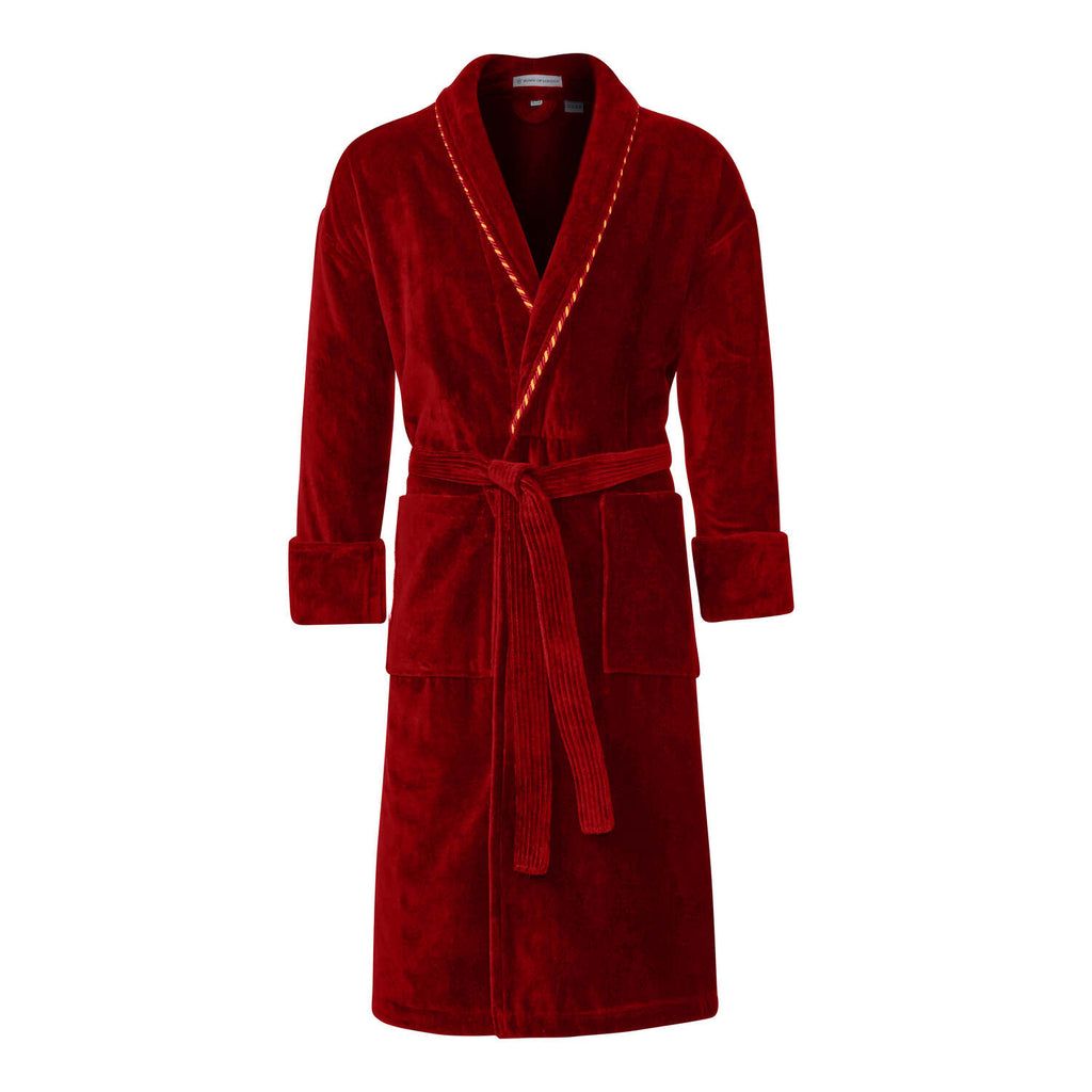 Earl Claret Men's Dressing Gown - Front | Bown of London