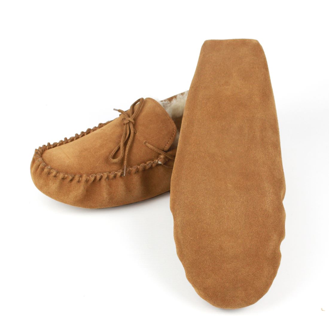 Unisex Soft Sole Sheepskin Slipper - Chestnut Seb | sole view | Bown of London