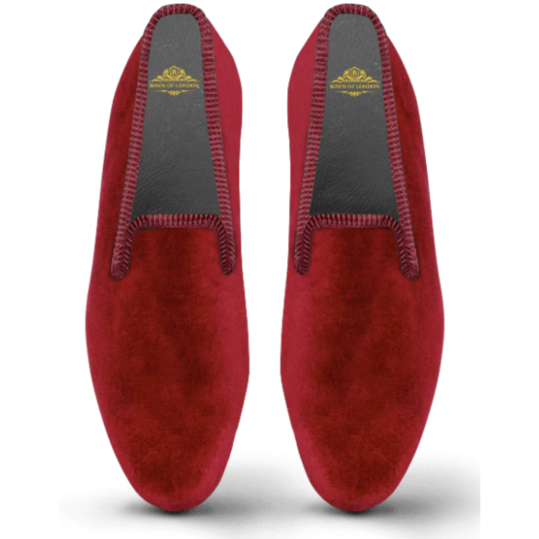 Velvet Loafer Slipper Shoe Plain Burgundy Bown of London