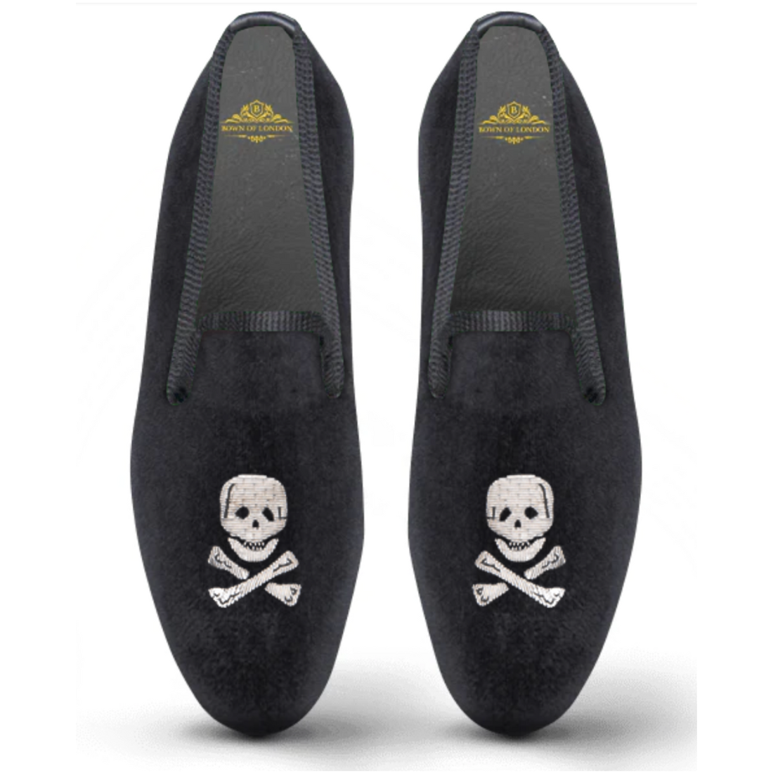 Velvet Loafer Slipper Shoe Skull