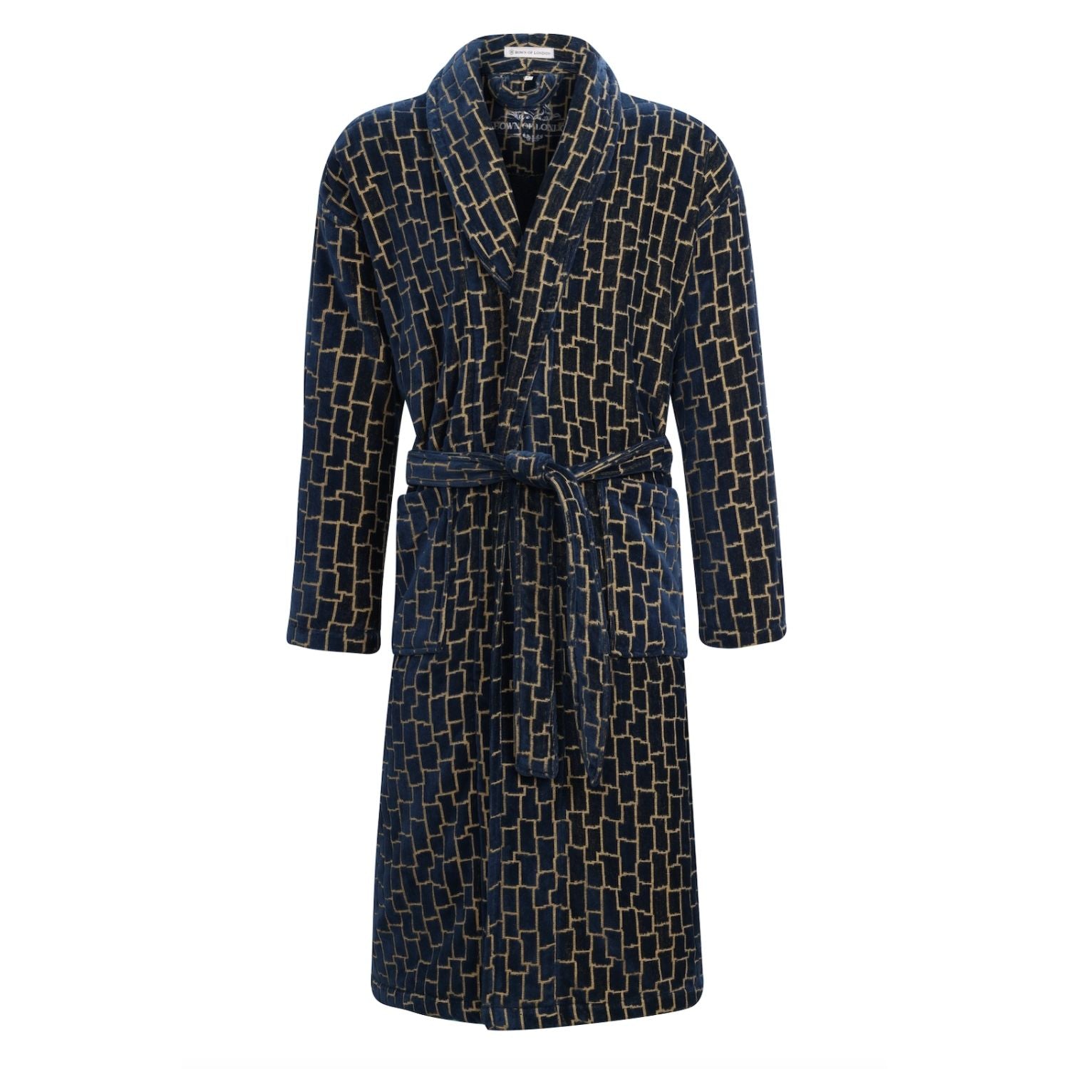Agean Men's Patterned Dressing Gown - Front