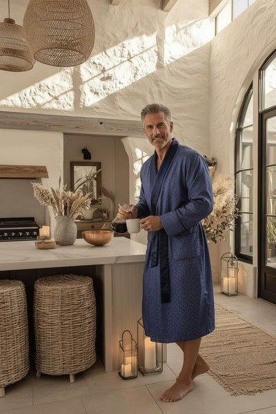 mens lightweight summer dressing gown Men's Summer Dressing Gown - Palm Beach