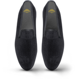 Men's Velvet Loafer/Slipper Plain Black