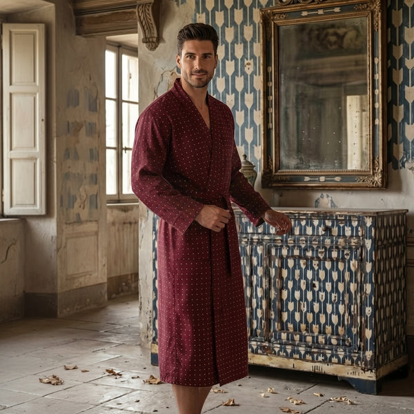 Lightweight Men's Dressing Gown (Tosca Red) | Bown of London
