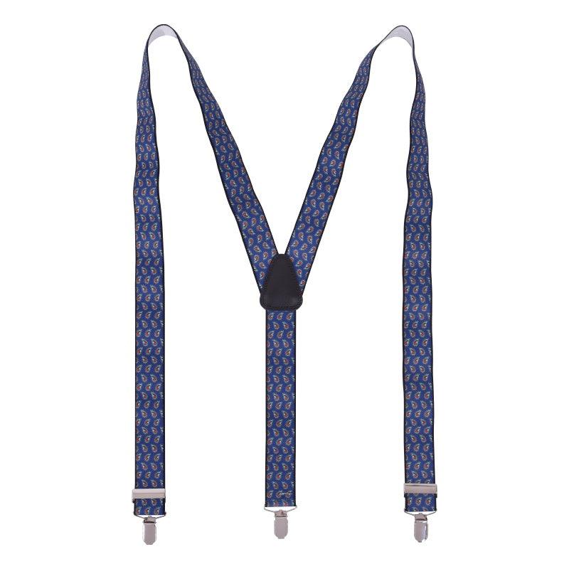 Paisley Peacock Braces with Silver Fittings - Bown of London