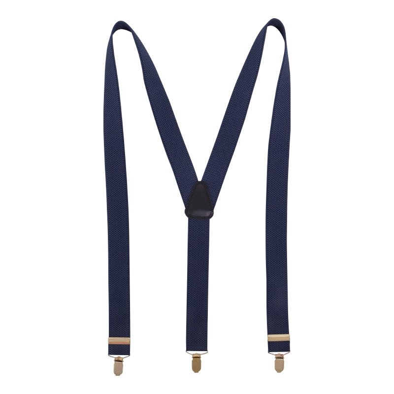 Arthur Braces Navy with Gold Fittings Back View - Bown of London