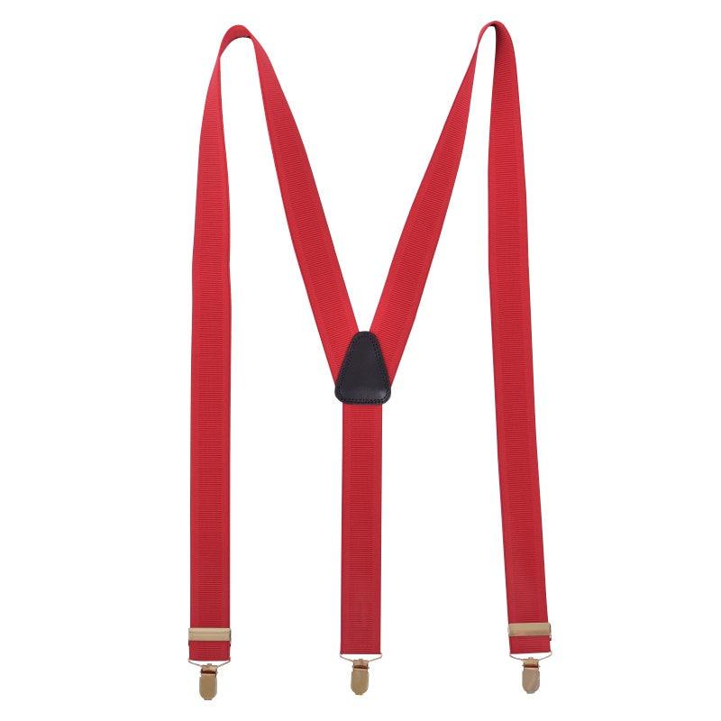 Winston Red Braces with Gold Fittings - Bown of London