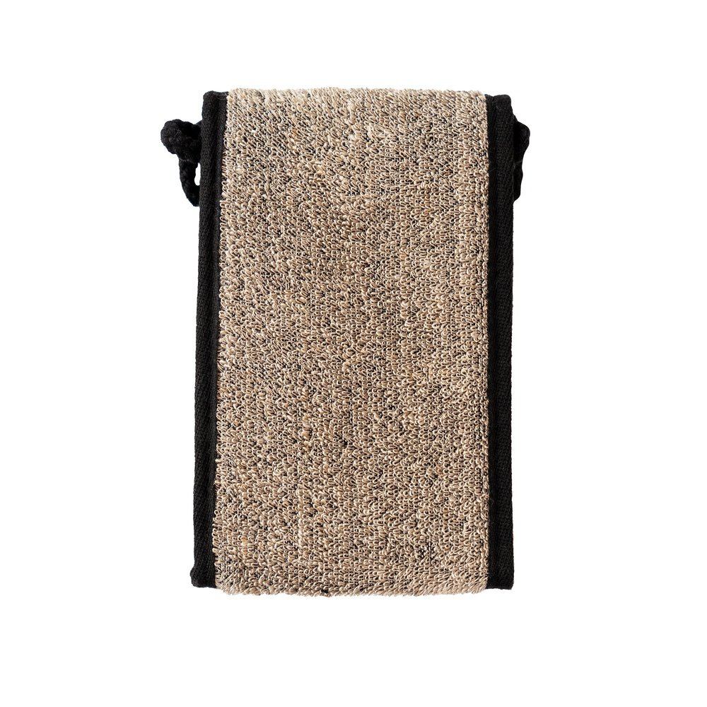 Eco Bath Natural Sisal Hemp Back Strap Black Front