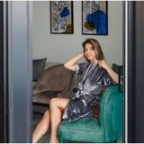 Lunar Ladies Velvet Gown in Grey