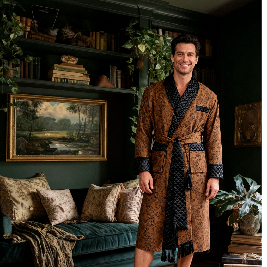 The Midas and the Majestic: Two New Velvet Smoking Jackets in Gold