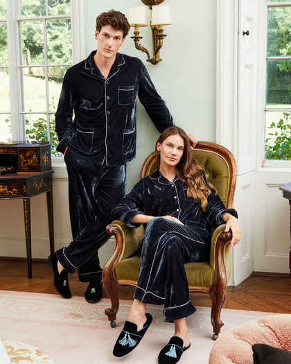 His & Hers Velvet Pyjama Bundle - Aphrodite/Zeus - View 2 - Bown of London