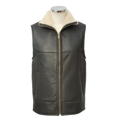 Harvey Men's Gilet Dark Brown Nappa - Bown of London