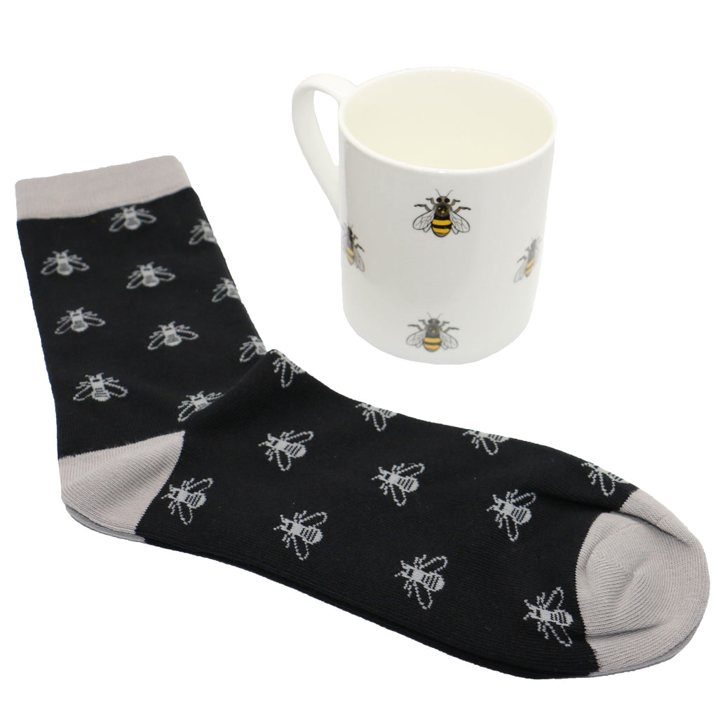 Bee Fine Bone China Mug & Sock Set | Bown of London