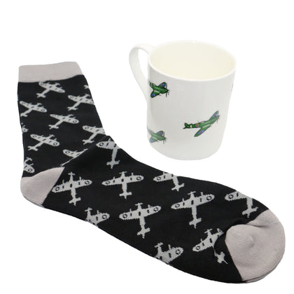 Spitfire Fine Bone China Mug & Sock Set | Bown of London