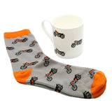 Motorbike Fine Bone China Mug & Sock Set