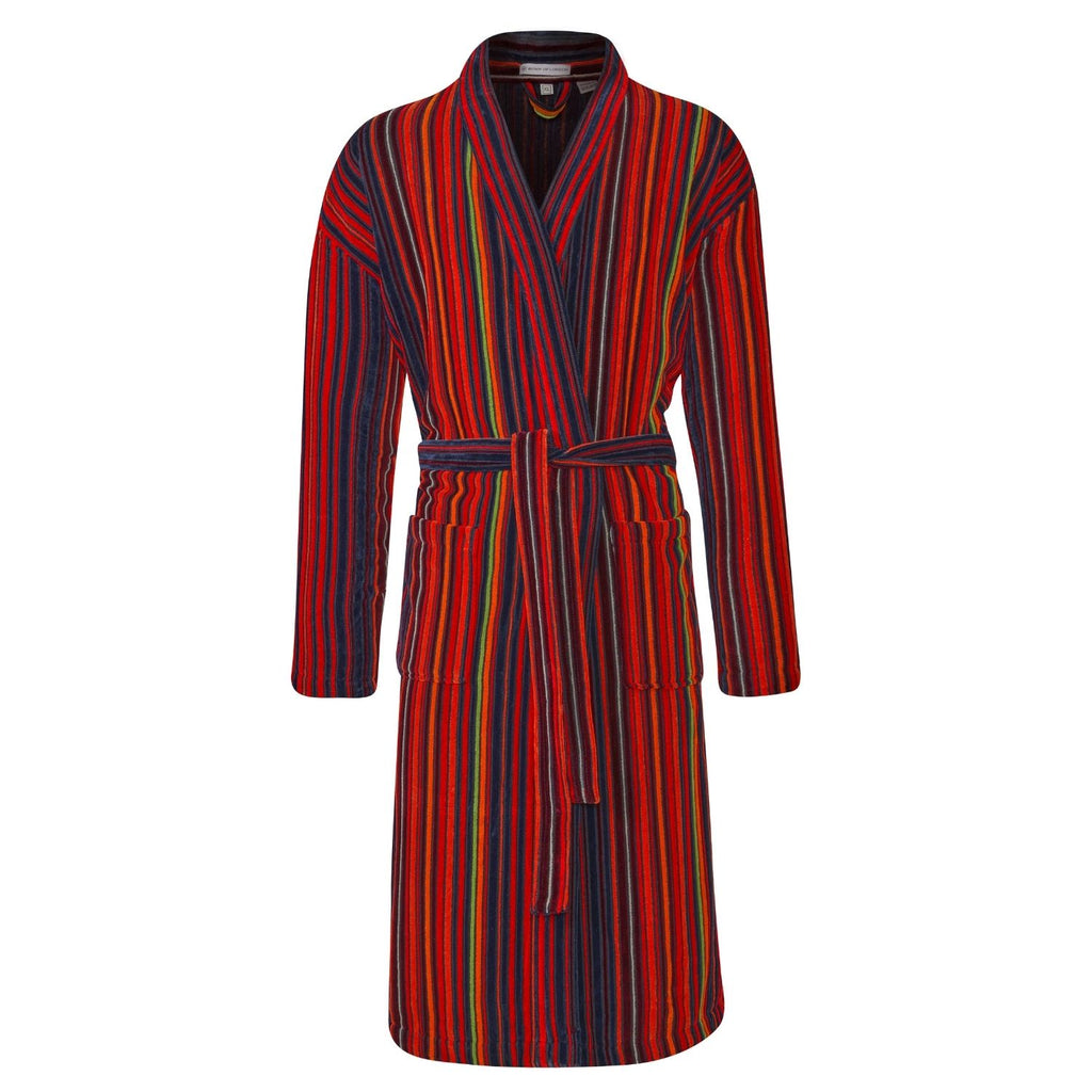 Regent striped red Men's Dressing Gown - front
