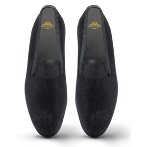 Velvet Slippers Plain Black | Bown of London