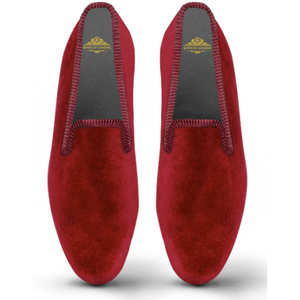 Velvet Slippers Plain Burgundy | Bown of London