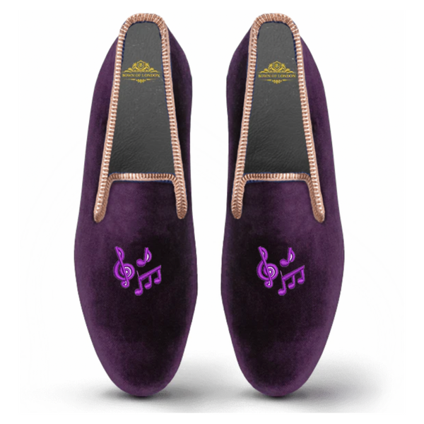 Mens purple 2025 velvet loafers