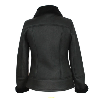 Black leather jacket on a white background