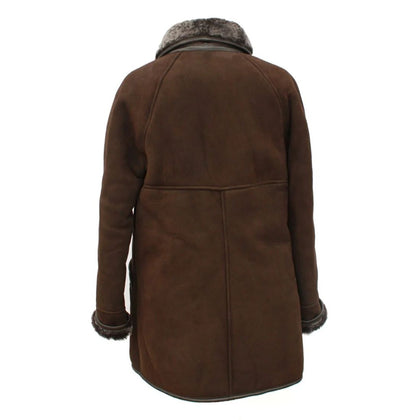 Brown coat with fur collar on a white background