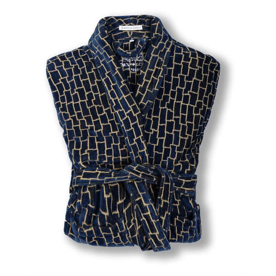 Agean Men's Patterned Dressing Gown - Folded | Bown of London