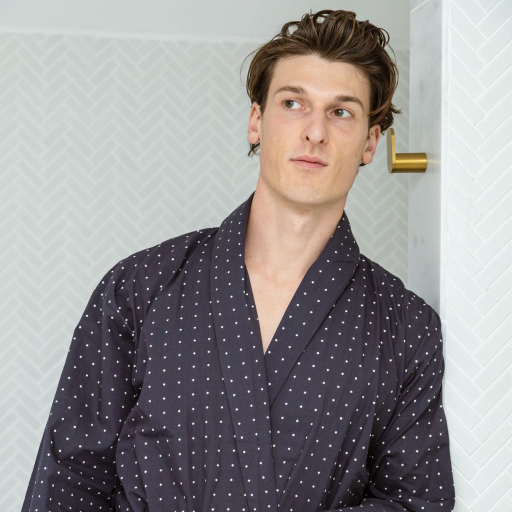 Lightweight Men's Dressing Gown - Atlas Grey Main Image