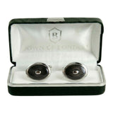 Black Enamel Oval Cufflinks