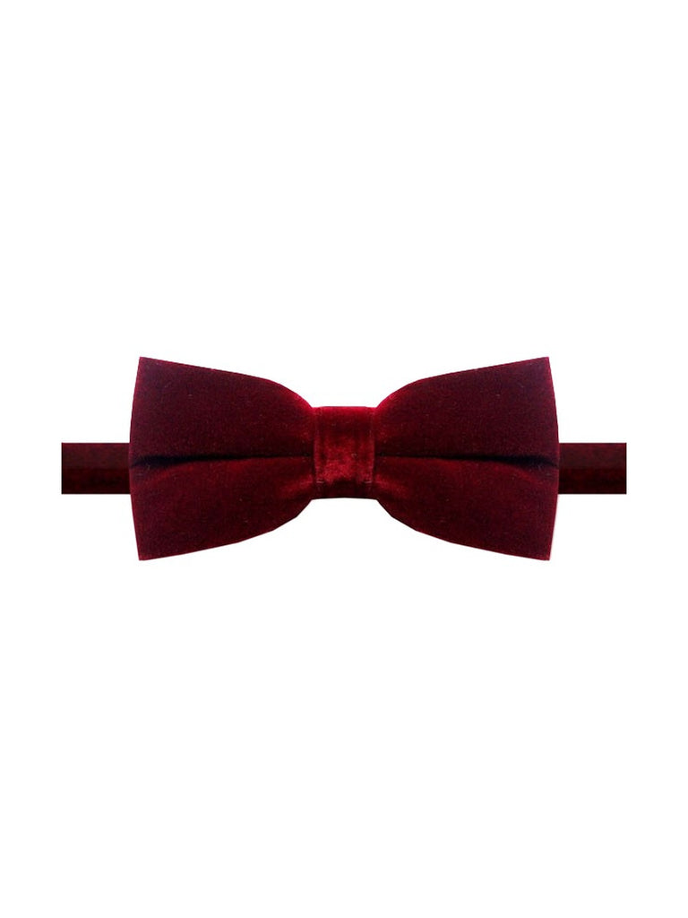 Burgundy Velvet Bow Tie