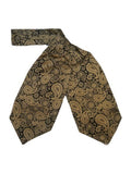 Men's Silk Cravat - Gold & Black Paisley
