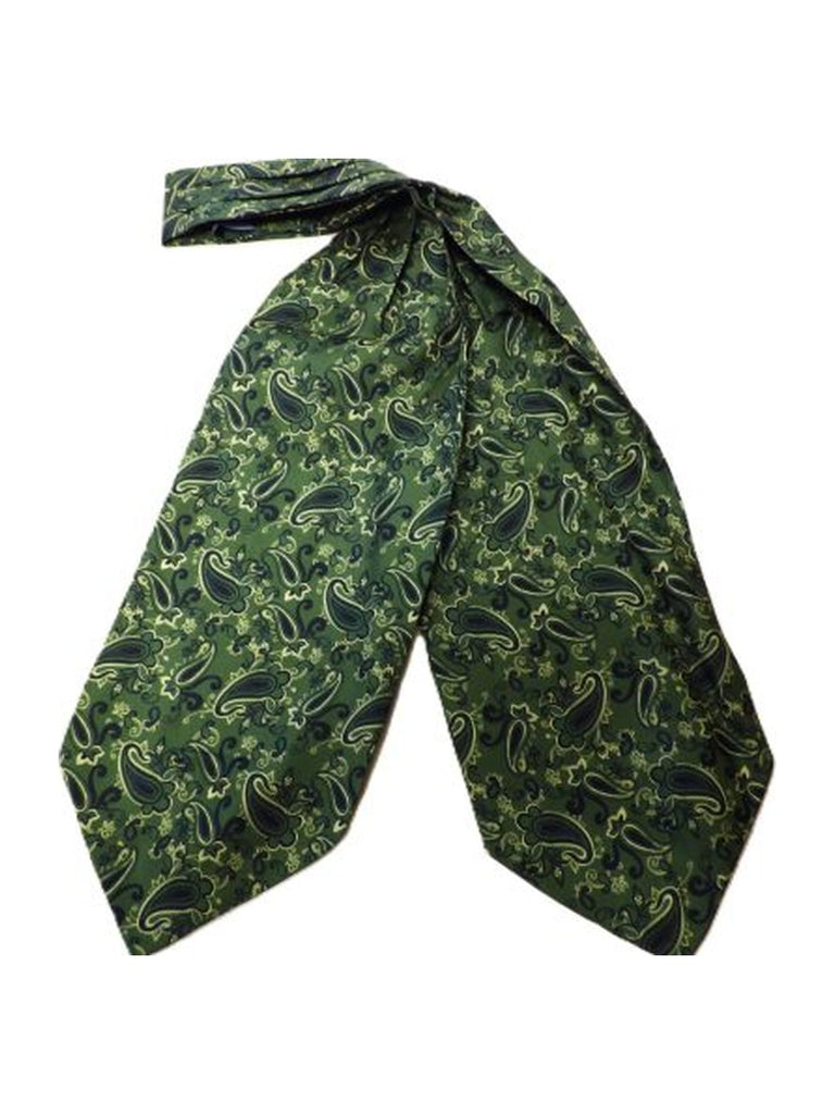 Green & Gold Paisley silk cravat
