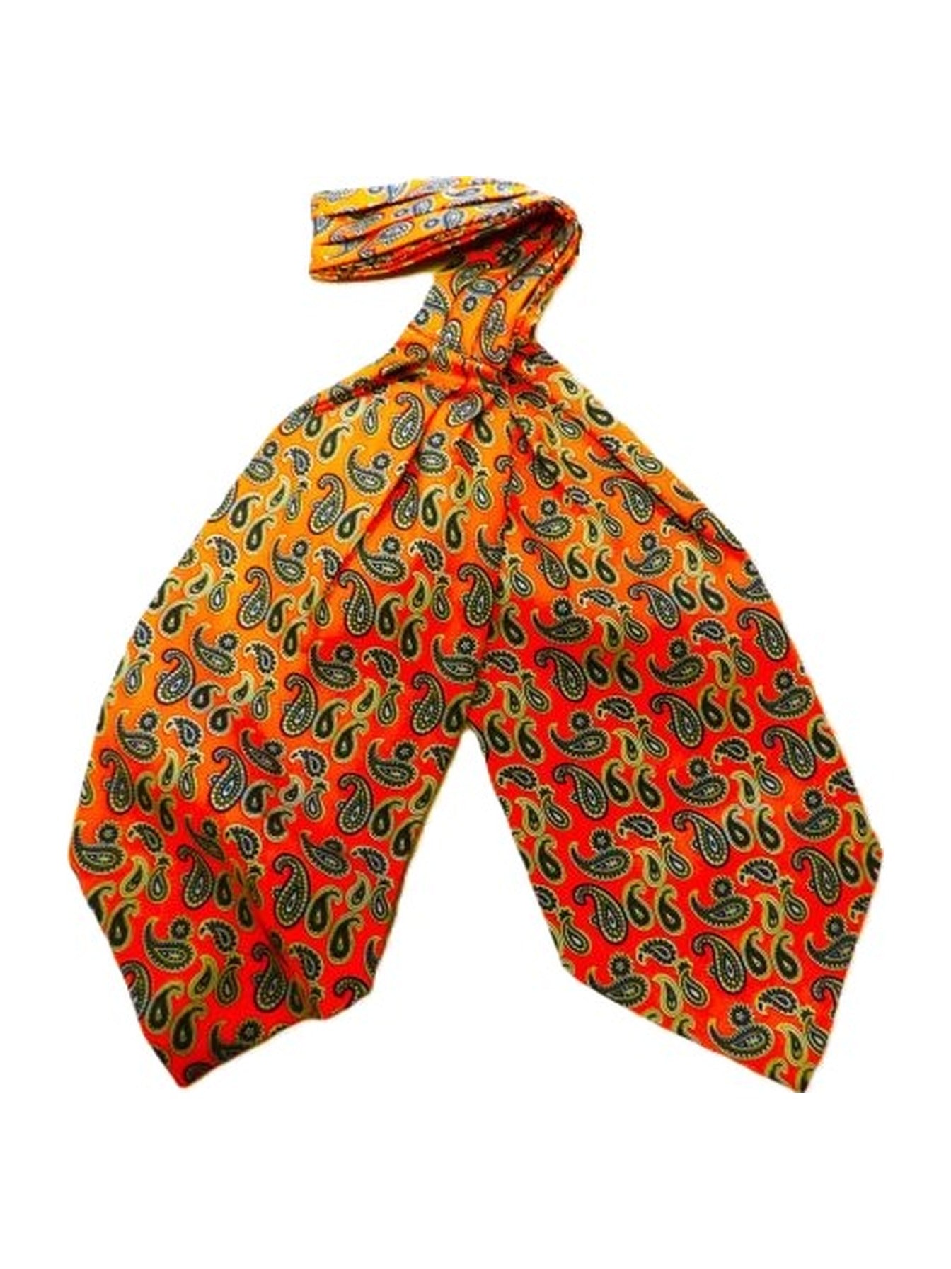 Orange & Brown Paisley silk cravat