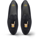 Men's Velvet Loafer/Slipper Shoe - Cigar on Whiskey Glass