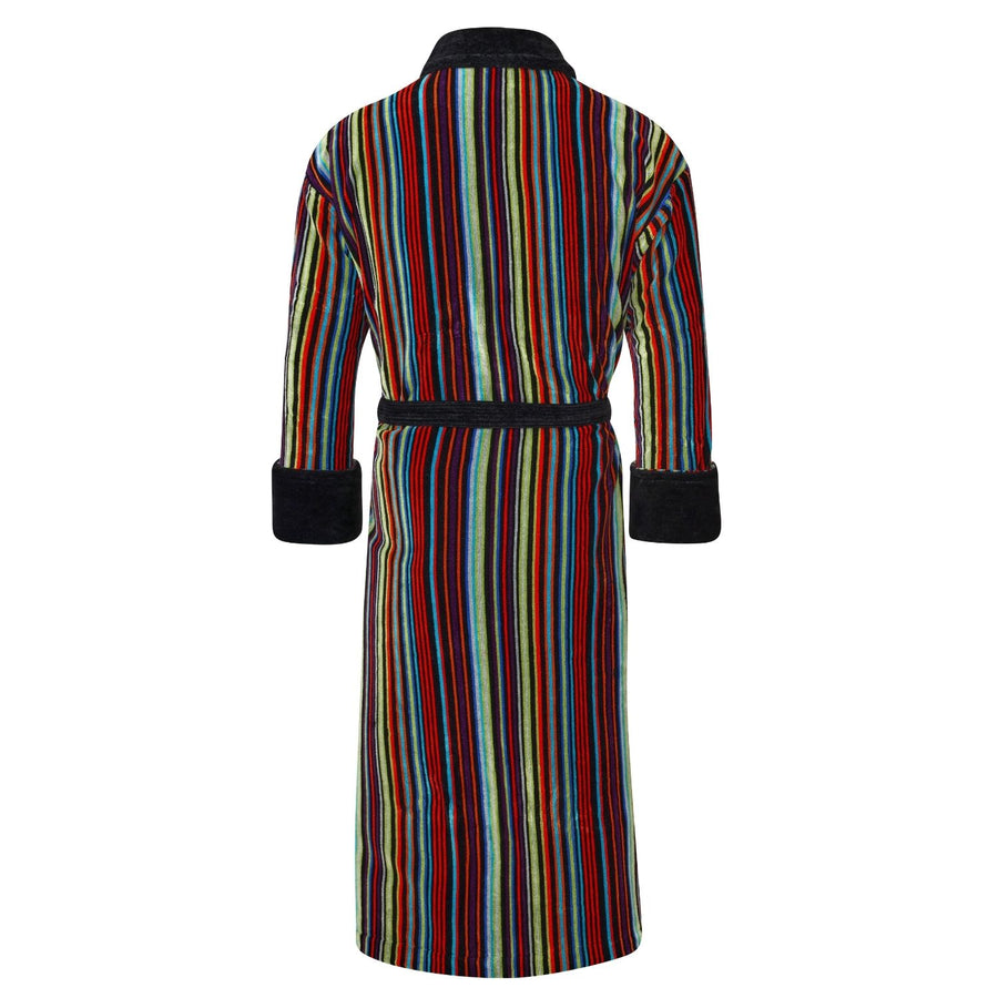 Dundee Men's Striped Dressing Gown - Back | Bown of London