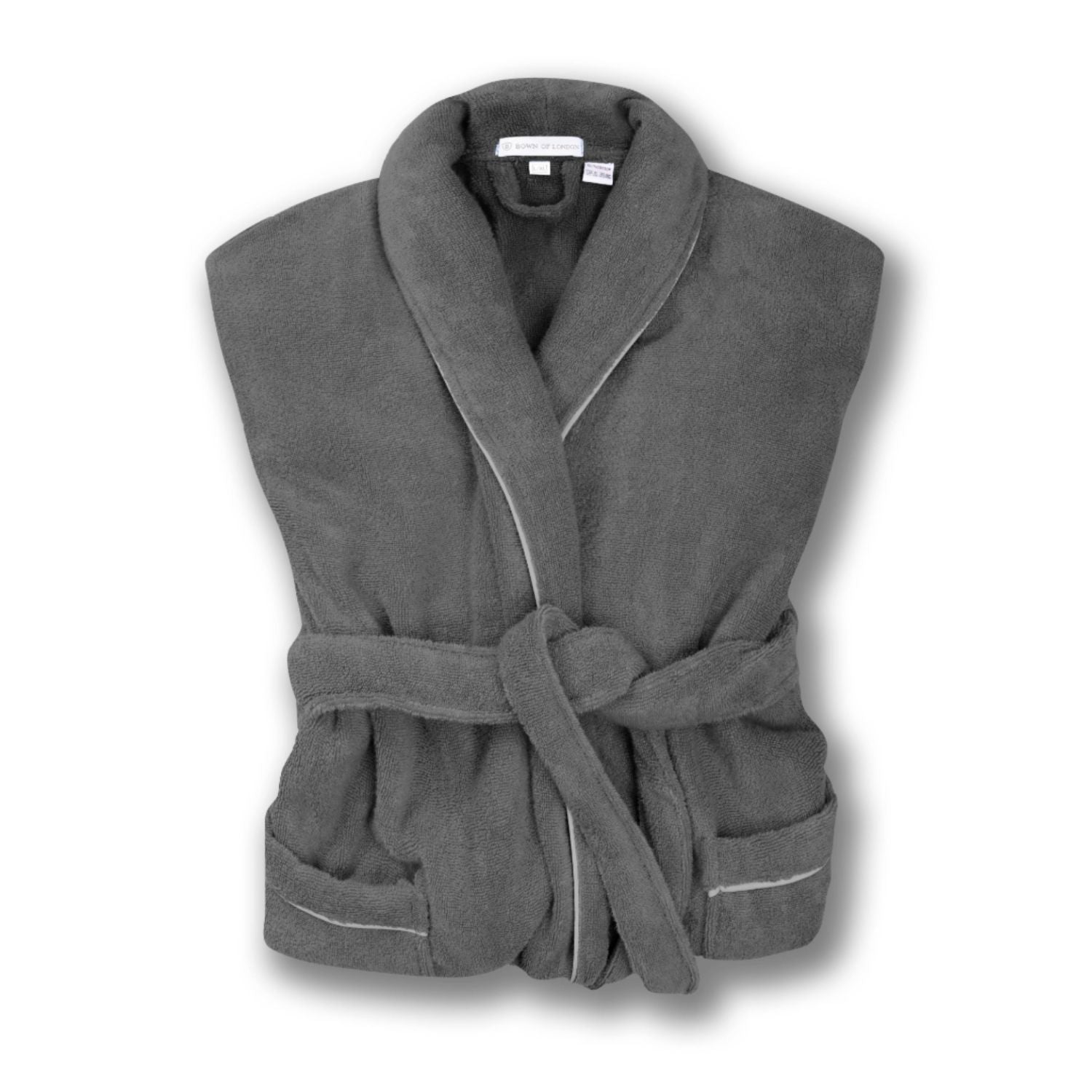 Men's Grey Towelling Dressing Gown - Europa | Bown of London Men's Grey Towelling Dressing Gown - Europa | Bown of London