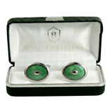 Green Enamel Oval Cufflinks