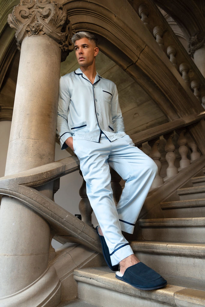 Men's Burgundy Satin Pyjama Hades | Pyjama Collection | Bown of London