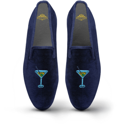 Men's Velvet Loafer/Slipper Shoe - Martini Time - Bown of London