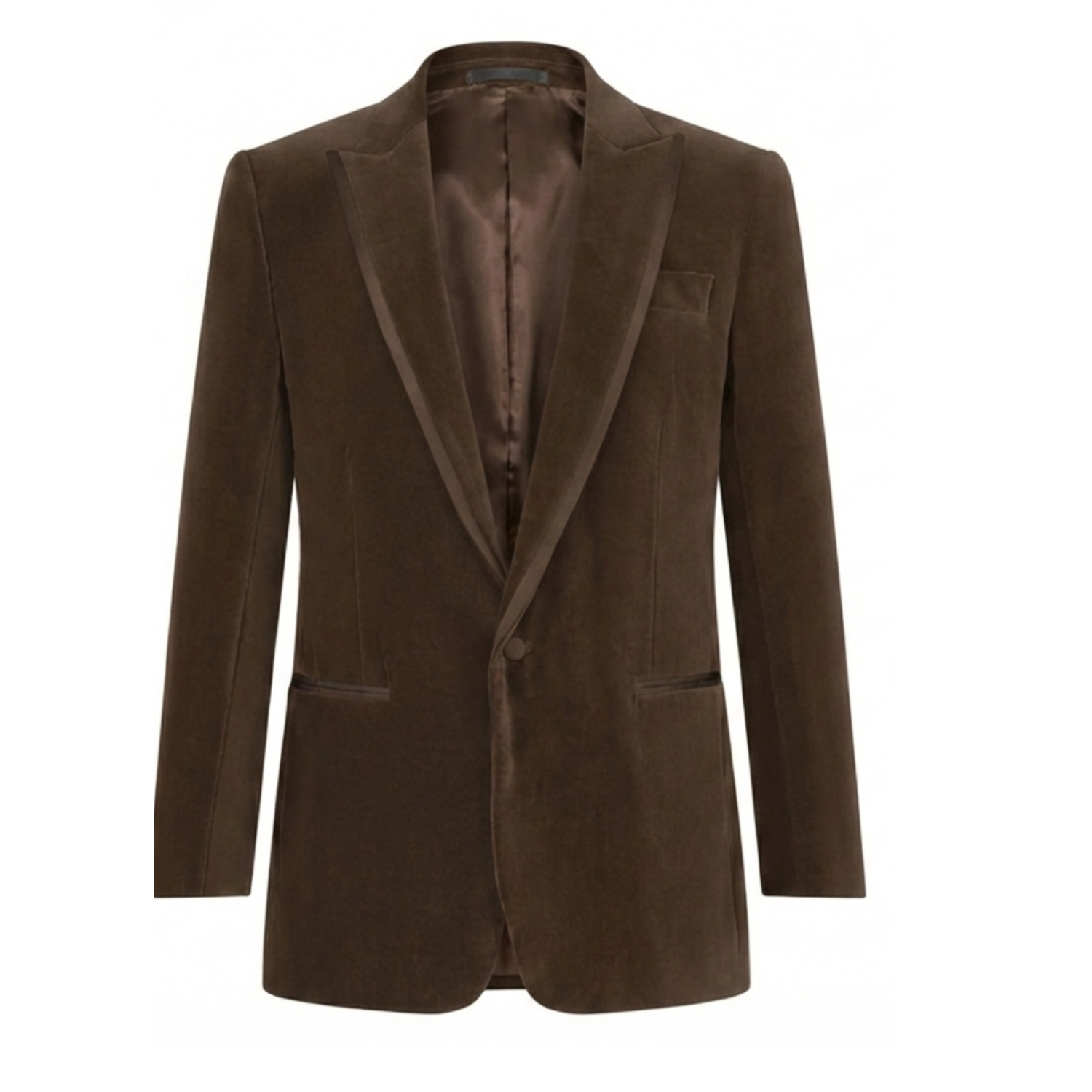Made to measure Men's Single breasted Dark Brown Velvet Jacket - Bown of London