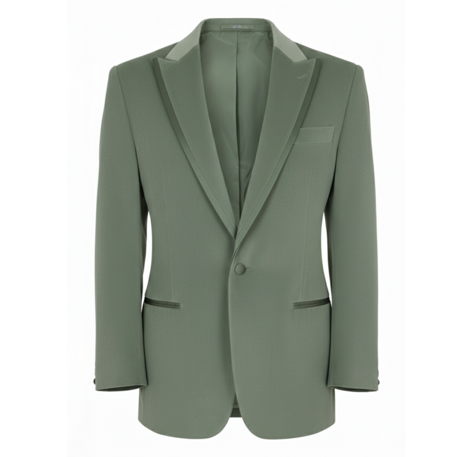 Green blazer with lapels on a white background