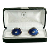 Navy Enamel Oval Cufflinks
