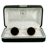 Gold Plated Onyx Cufflinks