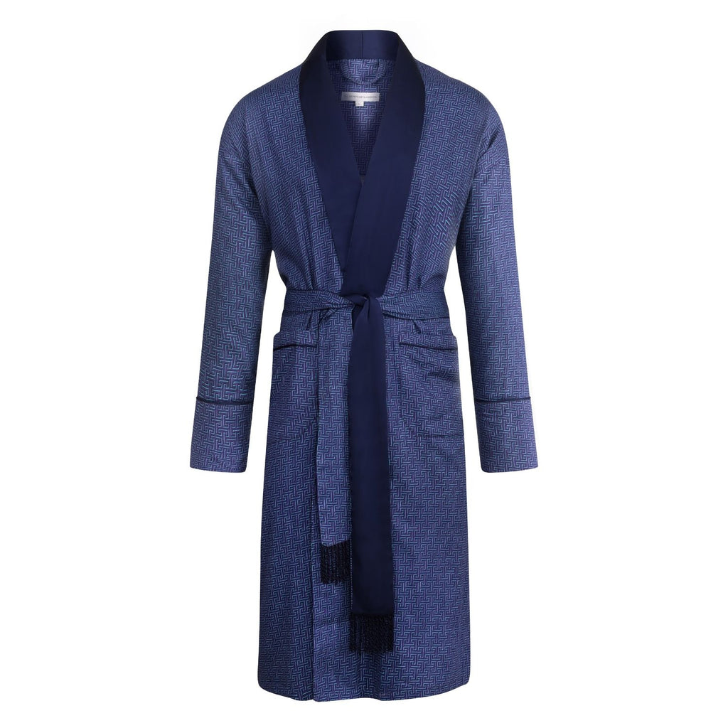 Blue Lightweight Dressing Gown - The Oxford Bathrobe