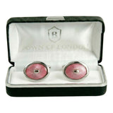 Pink Enamel Oval Cufflinks