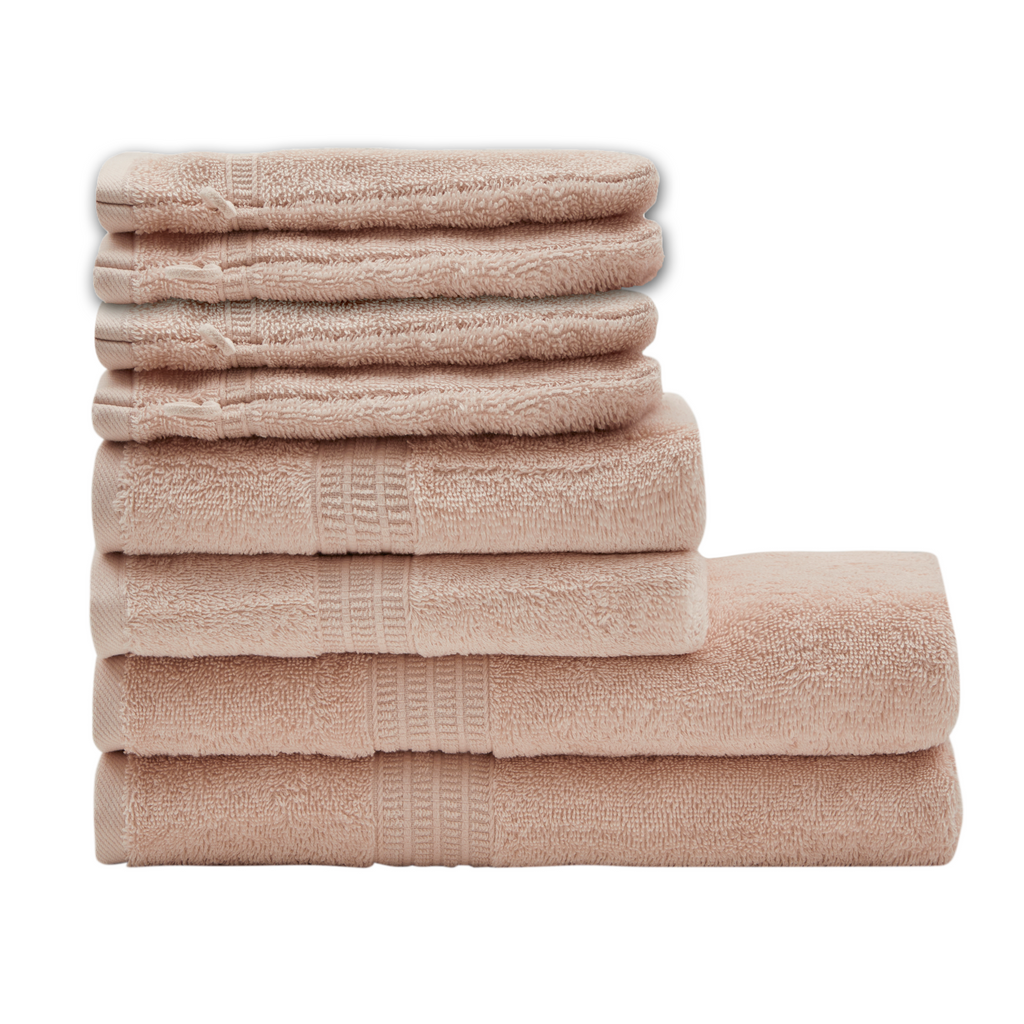 Homelover Towel Sets - Seashell Pink | 2 Bath Towels + 2 Hand Towels + 4 Washcloths