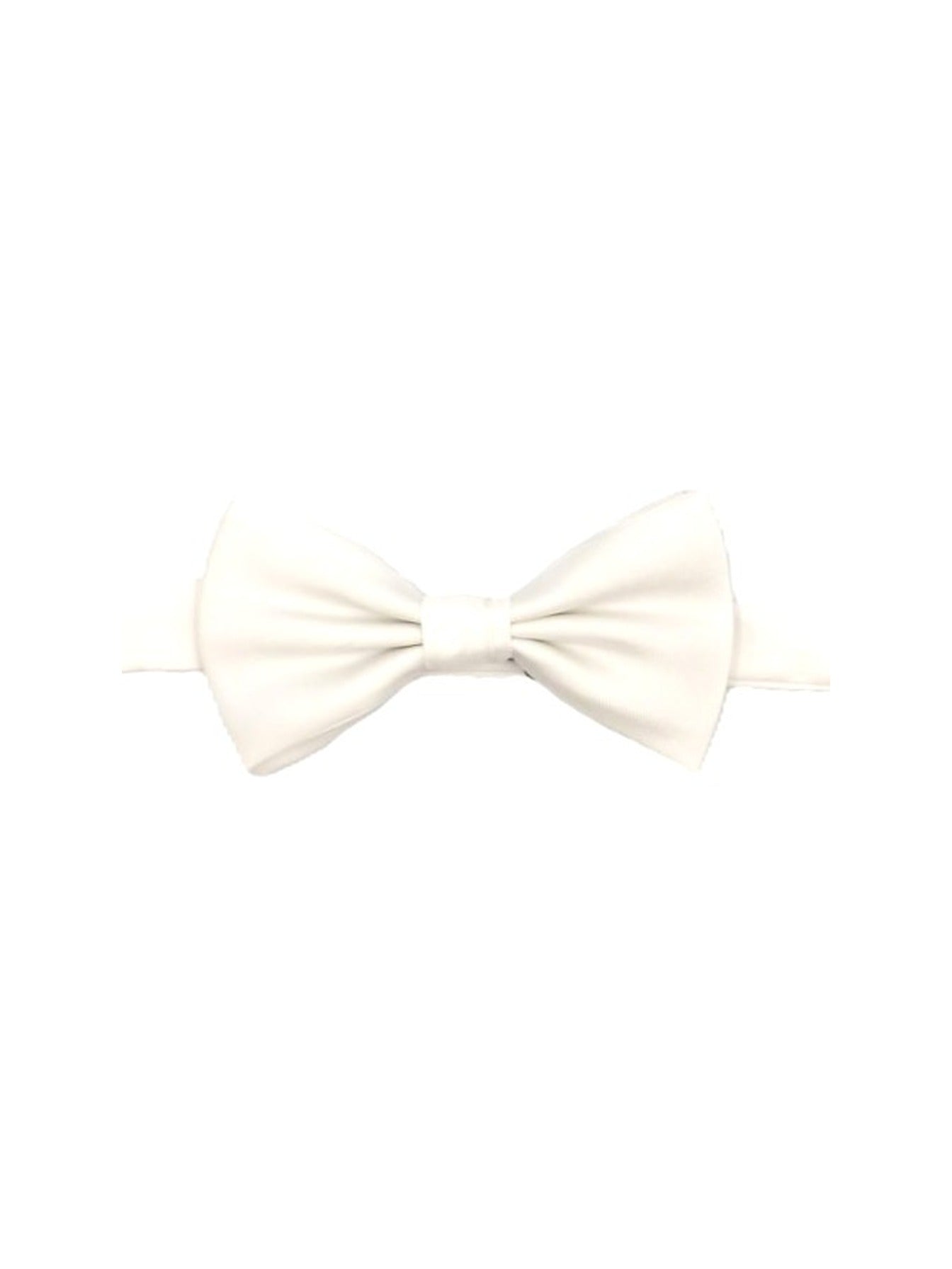 Plain White Silk Bow Tie