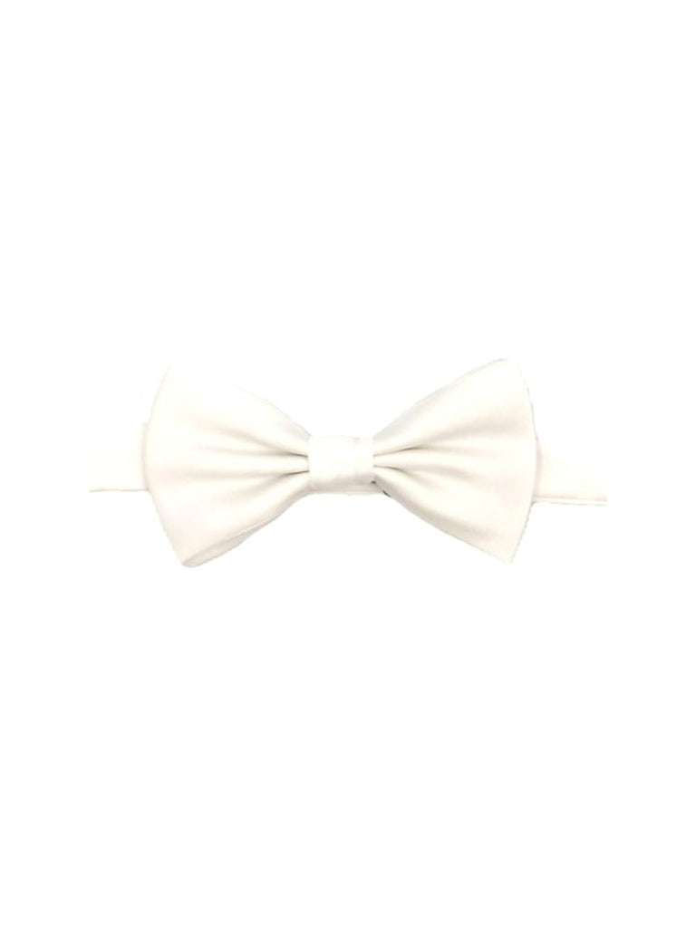 Plain White Silk Bow Tie