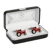 Red Tractor Rhodium Plated Cufflinks